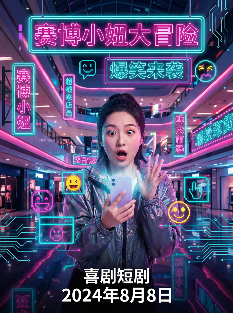 仁科百华快播 搞笑喜剧短剧 - 赛博小妞大冒险海报